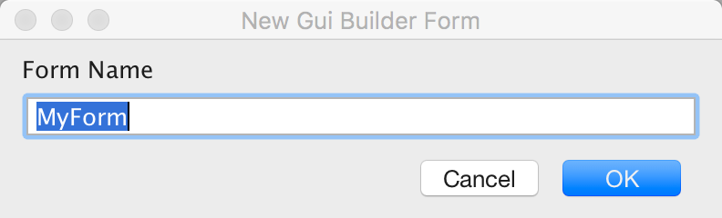 Type in a name for the new form