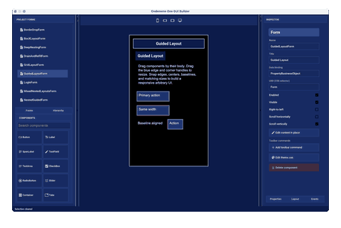 Moving the primary action beside the description updates its guided-layout relationship