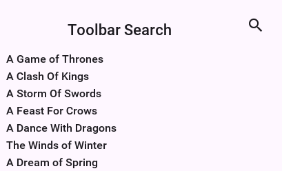 Search field within the toolbar