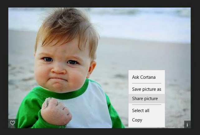 Windows 10 share picture