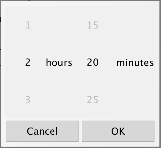 Android duration picker