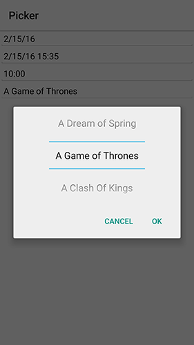 Android native String picker