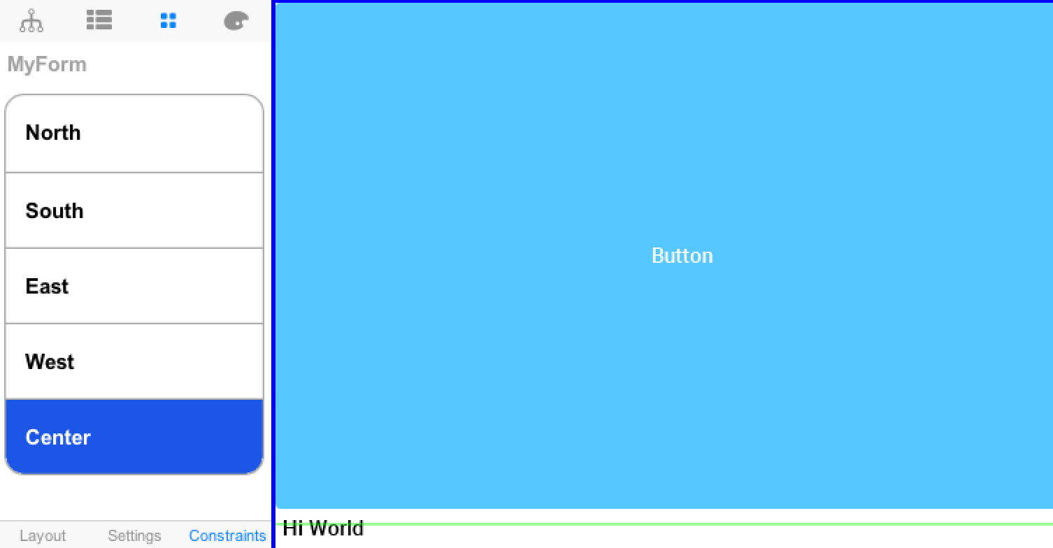 Border layout constraints